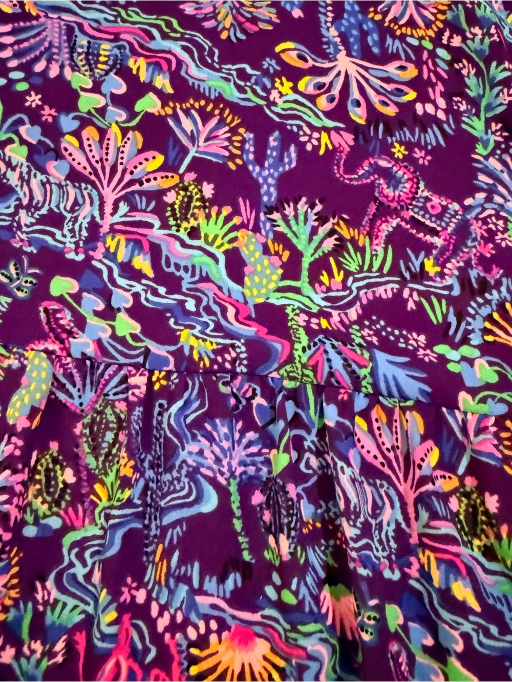 Lilly Pulitzer Purple Floral Button-Front Blouse XL - Picture 11 of 11